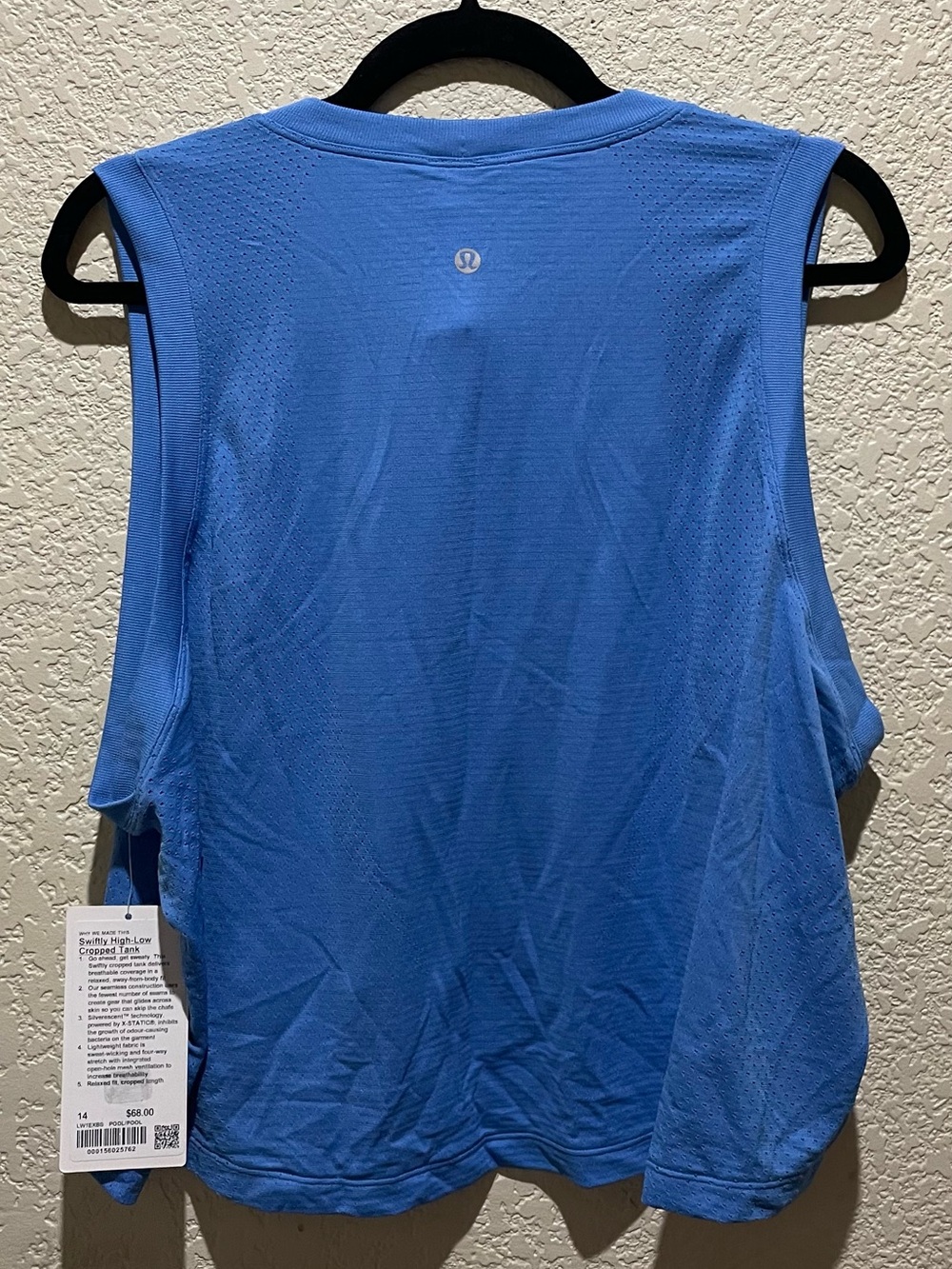 Lululemon NWT Swiftly High Low Cropped Tank Top Pool Party Blue Size 14 - Picture 9 of 11
